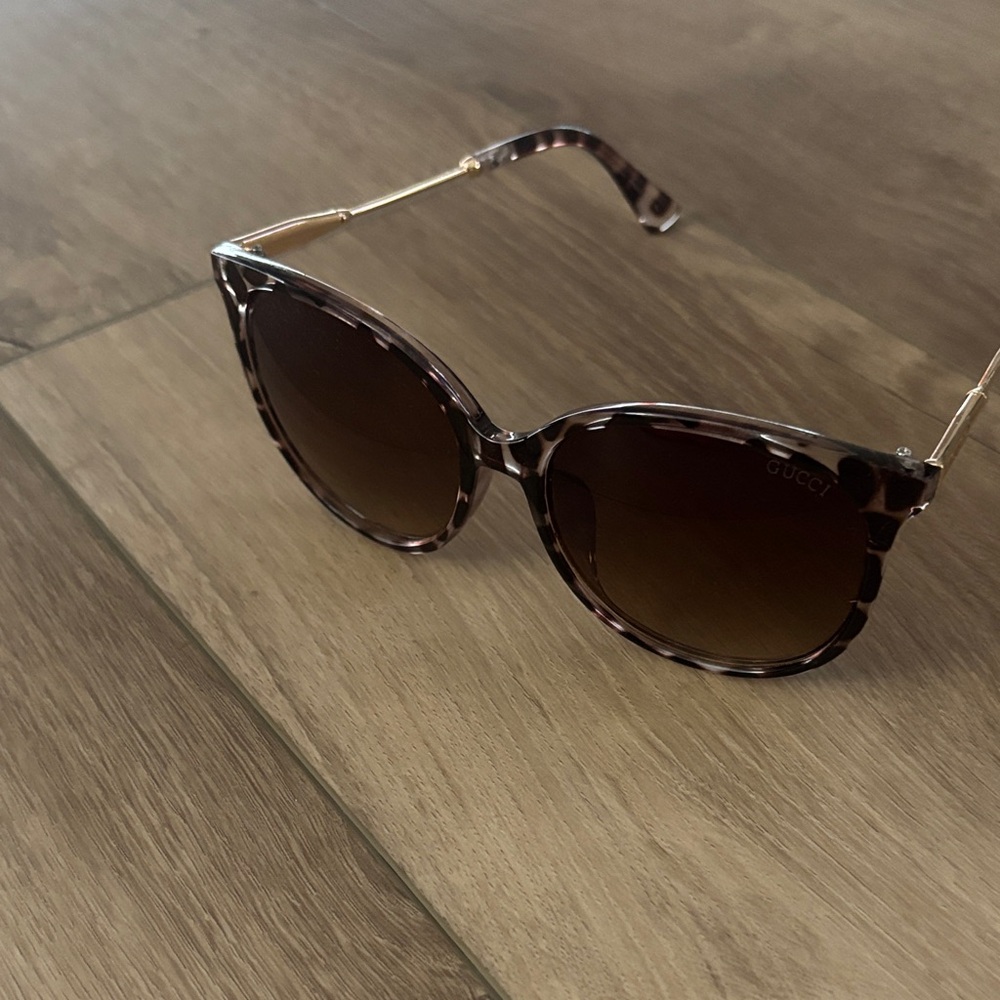 Gucci Brown Sunglasses with Gold Detail